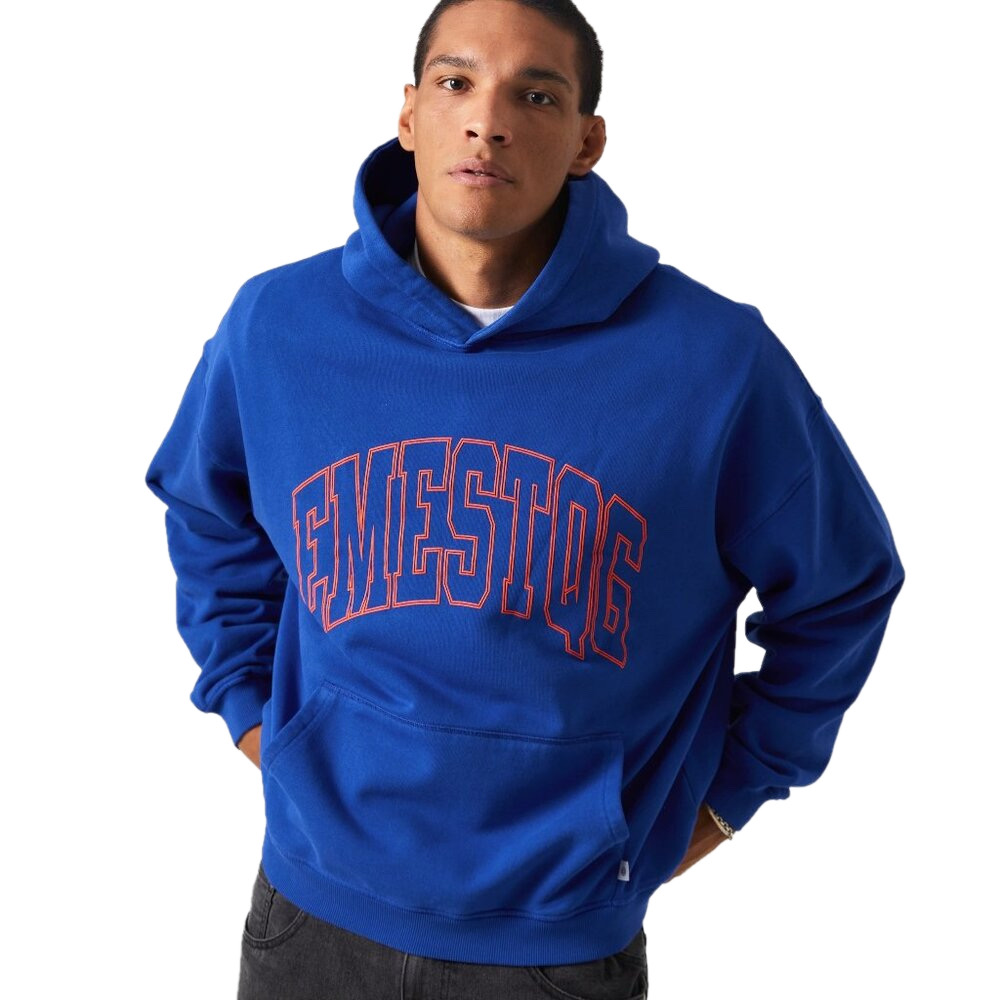 NEW EME STUDIOS Unisex Hoodie Infinite Blue Size XL Oversized Pullover Cotton